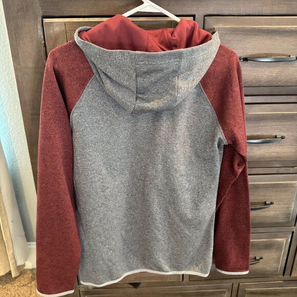 The North Face Hoodie Women Size M Pullover Hiking Grey Red Shirt Jacket - Picture 5 of 8